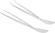 2pcs Bonsai Forceps Tweezers for Crafting Bonsai Soil Tweezers for Plants Small Tweezers Slant Tweezer Succulent Plant Terrarium Garden Tool Weeding Hoe Rakes Stainless Steel