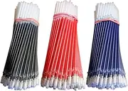 Maydahui 100PCS Gel Pen Refills 3 Colour Black Blue Red Rollerball Ink Pens Refill Metal Tip Bullet 0.5 MM Fine Point 4MM Aperture for School Student Office
