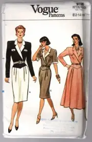Vogue Pattern 9708 Ladies Dress Size 12,14, 16
