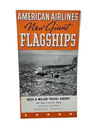 1936 American Airlines Promotional Brochure Flagships 3 1/2" X 6 1/4" JJP 240