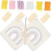 1 Set Embroidery Coaster DIY Kit of Rainbow and Needlework Craft Supplies for Creative Projects for Beginners and Art Enthusiasts