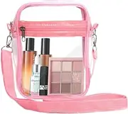 Clear Bag Stadium Approved Clear Purse with Adjustable Strap and 2 Pockets Clear Crossbody Bag for Men and Women