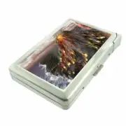 Volcanoes Lava D2 Cigarette Case with Built in Lighter Metal Wallet