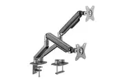 BRATECK Dual Monitor Economical Spring-Assisted Monitor Arm Fit Most 17'-32' Monitors, Up to 9kg per screen VESA 75x75/100x100 Space Grey
