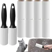 Sticky Rollers for Pet Hair | Lint Brushes for Pet Hair Roller - Hand Tools with 2 Handles, 60 Sheets Each, Portable Cleaner Catcher for Laundry, Clothes, Furniture, Carpet
