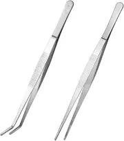 2pcs Eyelash Bodkin Sewing Tool Handle Straight and Curved Nippers Angled Feeding Precision for Crafts Reptisoil Miss Bonsai Round Head
