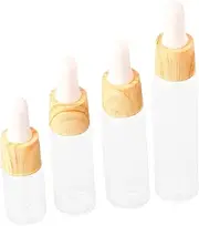 Healeved 4pcs Glass Dropper Bottle Transparent Essential Oil Travel Bottles Refillable Compact Design for DIY Blends Easy to Use Leak for Daily Use and Travel
