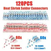 120PCS Solder Sleeve Heat Shrink Butt Wire Splice Crimp Connector Seal Terminals