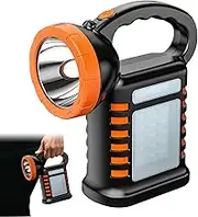 Led Work Light, Solar-Powered Portable LED Light with 3 Modes, Multifunctional Bright Waterproof Survival Flashlight for Mechanic Job Site Camping Backyard Outdoor Garage