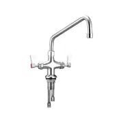 3Monkeez Stainless Steel Dual Hob Mount Tap Body with Spout - Taps and Rinse Jets (T-3MDH08) - T-3MDH08