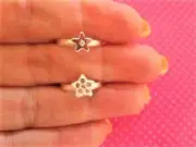 Star crystal sterling silver toe rings