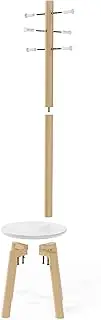 Umbra Pillar Stool and Coat Rack, White/Natural