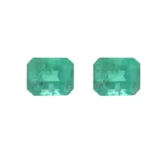 Loose Emeralds - Emerald Cut .71ctw Green Matched Pair