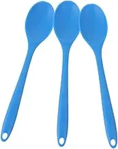 GRIRIW 3Pcs Non Stick Mixing Spoons Multi Function Kitchen Utensils for Salad Cooking Baking Smooth Surface Comfortable Grip