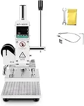 PeiQi Hot Foil Stamping Machine,10x13cm Leather Heat Printer Bronzing Embossing Maker with LED Display, 45~350℃ Temperature Control for PVC Wood PU Leather Logo