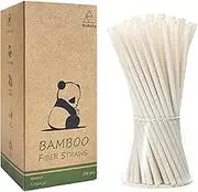 Bamboo Fiber Drinking Straws Biodegradable Bamboo Straws for Cocktail (6x197mm Size, 240 Pack)