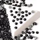Jet 8Big 8 Small Glitter Flatback Glass Crystal Non Hotfix And Hotfix Rhinestone
