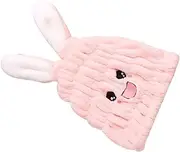 SHERCHPRY Rabbit Ear Hair Towel Wrap for Absorbent Hair Dry Cap Soft Fleece Towel Hat with Cute Design for Bathing and