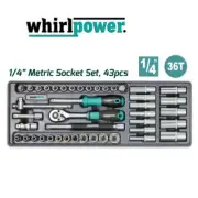 Socket Set 43pcs Professional Grade Quality Metric - Whirlpower