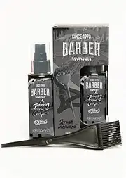 BARBER MARMARA Temporary Hair Colour Black 125 ml/Moustache Beard and Hair Colour/Eliminates Grey for a Thicker and Fuller Look/Free from Ammonia and Peroxide/Ready Mix