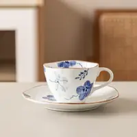 在飛比找ETMall東森購物網優惠-TAOSHU咖啡杯陶瓷茶具下午茶紅茶手繪咖啡杯套裝日式釉下彩