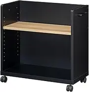 Shirai Sangyo OBK-6060PBK Side Wagon Rack, Width 23.6 inches (60 cm), Height 23.6 inches (60 cm), Black, Solid Color, with Casters, Office, Storage, Office Furniture, Office Co., Ltd