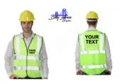 Custom HI-Visibility Safety Vest Your Text W/Reflective hook & loop closure XL