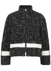 Herno Glam Quilted Tweed Jacket - Black - 42 (UK10 / S) 42 (UK10 / S)