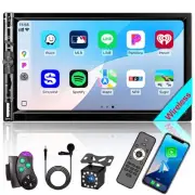 7“ Double DIN Car Stereo with Wireless Apple CarPlay Android Auto, Car Radio ...