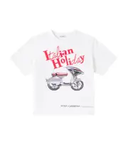 [Dolce & Gabbana Kids] Dolce & Gabbana Kids Printed cotton jersey T-shirt Y 14 white