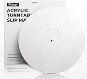 Facmogu 3mm White Acrylic Turntable Slipmat, 12In Vinyl Record Player Mats, Antistatic & Anti Vibration Record Platter Slip-Mat, Phonograph LP Record Mat, Reduce Noise & Tighter Bass Quality Slipmat