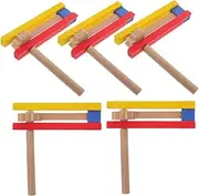 VANZACK 5Pcs Wooden Spinning Grogger Noise Maker for Parties Festivals Schools and Home Performances Wood with Sound and Versatile Use