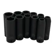 M591DB Mechanics 1/2-Inch Drive Metric Deep Wall Impact Socket Set, 11-Piece