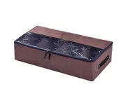 Shoes Cabinet Multi-Grids Foldable Fabric Under Bed Storage Case Household Supplies - Coffee