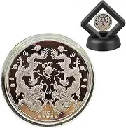Dragon Coin | Alloy Double-Sided Dragon Coin for Chinese Year,Home Decor Products for Computer Desk, Coffee Table, Showcase, Bookcase, Front Door Buniq