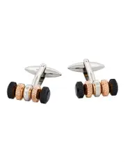 [Cudworth] Rose Gold Steel Cufflinks in Ion Plated Black