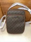 Michael Kors Jet Set Travel MK Logo PVC Leather Medium Flight Crossbody Bag
