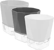 GANAZONO 3 Set Automatic Water Absorbent Flower Pot Self Watering Flower Pot Flower Pots with Wick Watering Plant Bucket Self Watering Containers Nursery Pots Flowerpot Succulent Bowl Large