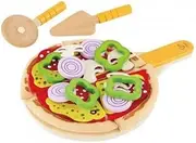 Hape Homemade Wooden Pizza Play Kitchen Food Set and Accessories Multicolor, 3 Years and up