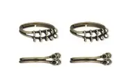 6 Ant Gold Pltd Brass Adjustable (Size 6-8) Charm Rings w/ 10 Loops for Beads *