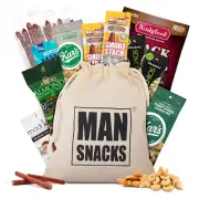Deluxe Jerky & Nuts Gift Basket for Men - 28 Pc - Large Variety of Beef Jerky St