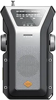 Solar Powered Radio Outdoor Multifunctional Hand Crank Recharging Radio Portable Camping Hiking Fishing Radio with Light Function Grey