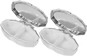 2pcs Box Medication Case for Travel Small Container Silver Medication Organizer Pp Iron Small Cases