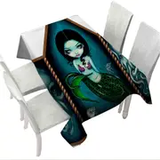 Mermaid with Cephalopods Octopus Squid Tablecloth