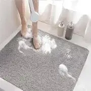 SunBlue Soft and Secure Bathroom Mat: Non-Slip, Quick-Drying, Easy-to-Clean Bath Mat for Wet Areas - No Suction Cups, 24 x 24 inches (Grey)
