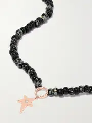 [Diane Kordas] Diane Kordas - 14-karat Rose Gold, Bead And Diamond Necklace - One size One size Gold