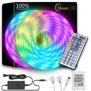 Shine LED Strip Light 32.8ft 5050 RGB Color Changing 44 Key Controller 300 LEDs