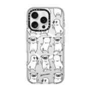 iPhone 16 Pro Clear Case MagSafe Compatible Pug Dance