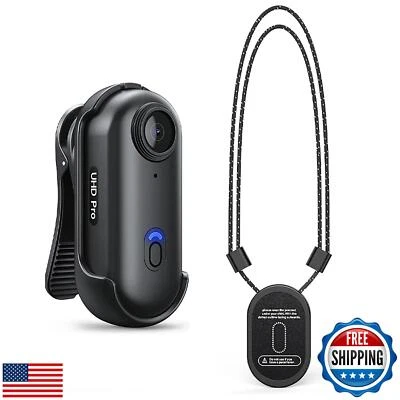 Jinpei 4K Mini Action Camera, Included 64GB, Wearable Camera with 360°Rotatab