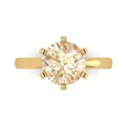 3Ct Round Cut Natural Morganite Solid 14K/18K Gold Solitaire Engagement Ring